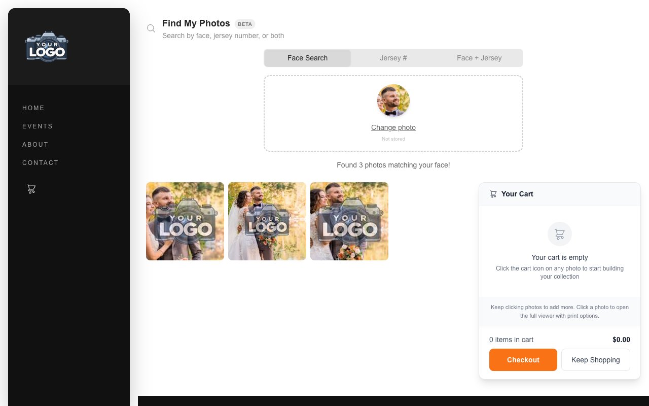 Find My Photos after a selfie upload: Found 3 photos matching your face