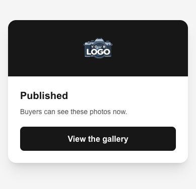 The confirmation after publishing, with a View the gallery button